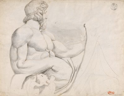 Estudo da escultura da divindade do rio Tíber de George Romney