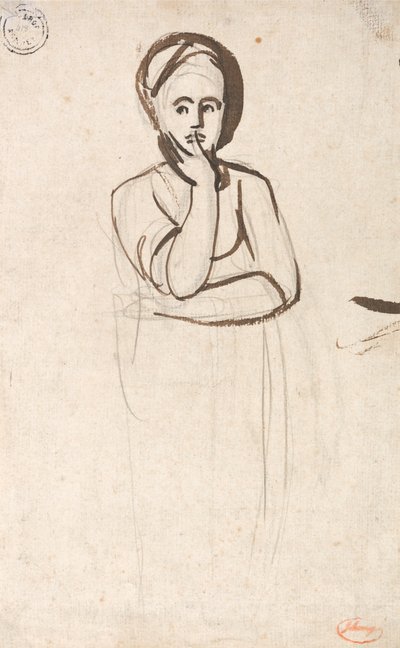 Estudo de uma Mulher Pensativa de George Romney
