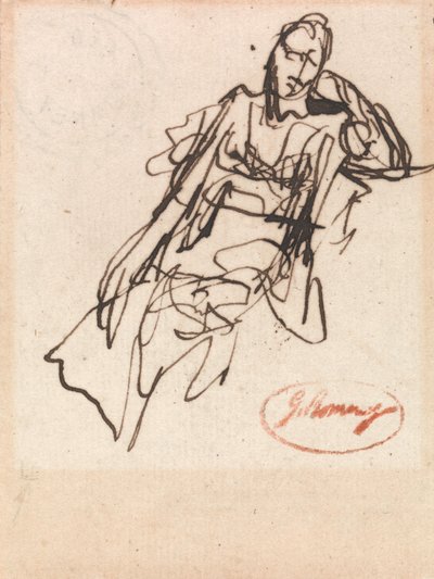 Estudo de uma mulher sentada de George Romney