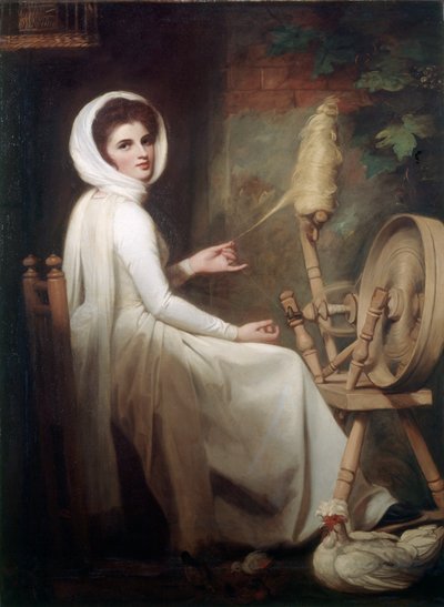 A Spinstress Lady Emma Hamilton na Roda da Fiação de George Romney