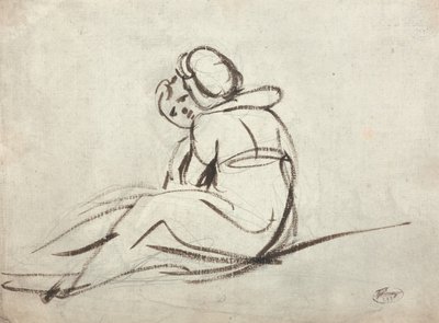 Duas crianças a abraçarem-se de George Romney