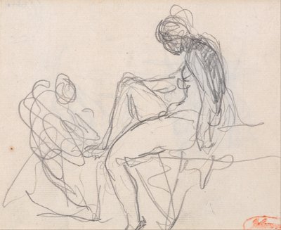 Duas figuras: Provavelmente para o banho de Diana de George Romney