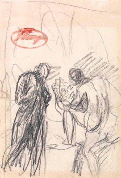 Duas figuras, com um nu masculino ajoelhado de George Romney