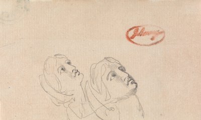 Duas cabeças a olhar para cima de George Romney