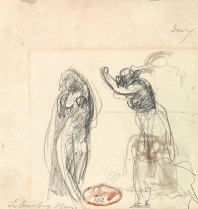 Dois esboços de uma figura feminina de George Romney