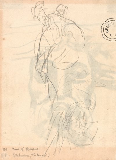 Dois estudos, um homem a transportar um corpo e uma mulher ajoelhada de George Romney