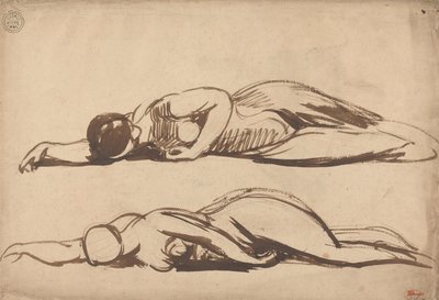 Dois Estudos de uma Mulher Ajoelhada, possivelmente Santa Cecília de George Romney