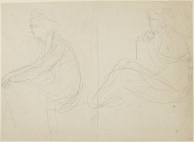 Dois estudos de uma mulher sentada de George Romney