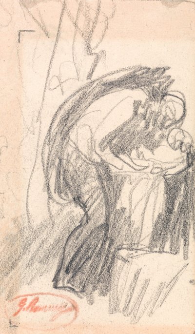 Indivíduo não identificado: um homem com uma criança de George Romney