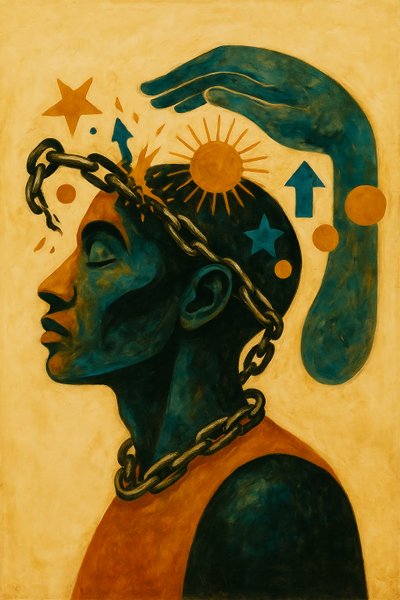 Breaking The Chain, 2025 (acrílico sobre tela) de George Rosaly