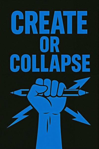CREATE OR COLLAPSE, 2025 (acrílico sobre tela) de George Rosaly