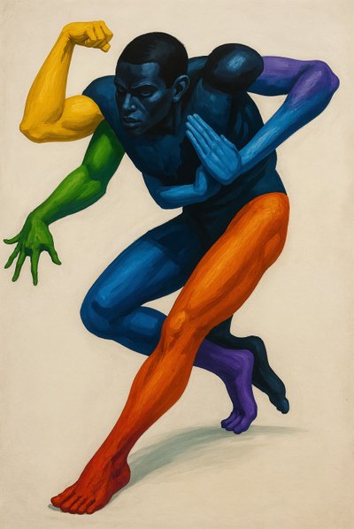 Momentum of Identity, 2025 (acrílico sobre tela) de George Rosaly