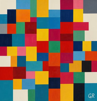 Ordem no Caos, 2025 (acrílico sobre tela) de George Rosaly