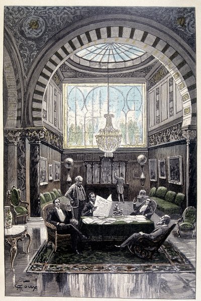 Foi um lugar de conversa mais confortável (página 34) no "Testamento de um excêntrico" de Jules Verne de George Roux