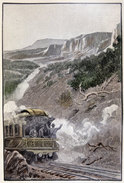 Foi tão bonito quanto o Parque Nacional do Wyoming (página 285) em "The Testament of an Eccentric", de Jules Verne de George Roux