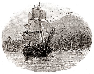 O Hispaniola lança âncora ao largo da ilha de George Roux