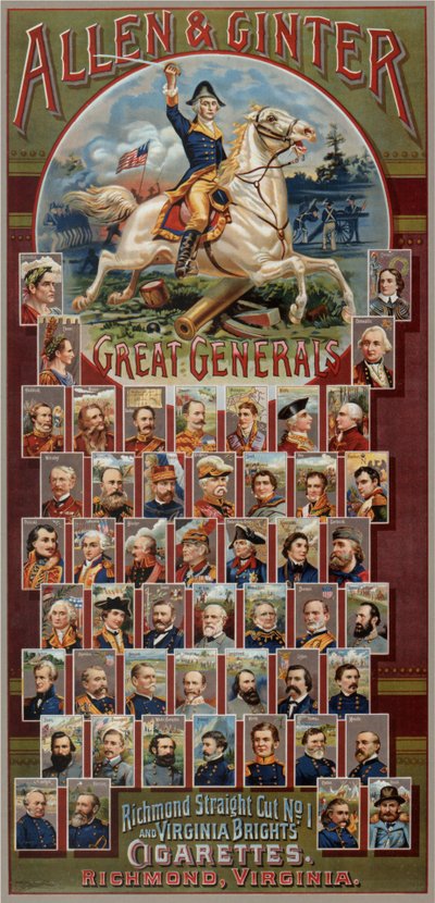A série Great Generals para as marcas de cigarros Allen & Ginter, 1885 de George S. Harris