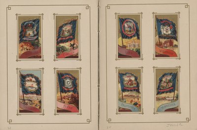 Bandeiras de todas as nações e dos Estados Unidos da América - páginas 33 e 34, 1887 de George S. and Sons Harris