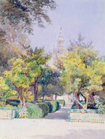 No jardim do Alcazar, Sevilha, 1893 de George Samuel Elgood