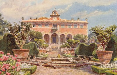 Jardins italianos: Villa di Caniparola (litografia a cores) de George Samuel Elgood