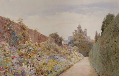 The Rose Walk em Mynthurst, c.1940 (lápis e aquarela) de George Samuel Elgood