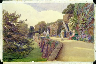 O terraço no castelo de Berkeley, Gloucestershire, 1887 de George Samuel Elgood