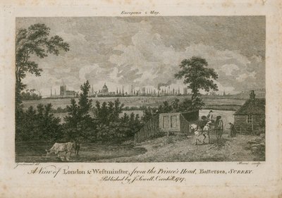 Vista, londres, westminster, príncipes, cabeça, battersea, surrey de George Samuel Elgood