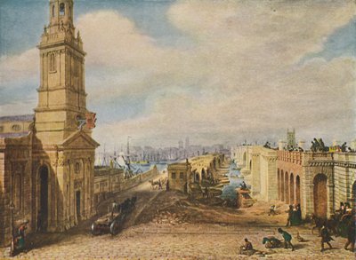 Pontes de Londres antigas e novas, 1831, 1920 de George Scharf