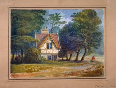 Vista do lodge em Hyde Park, Londres, 1826. de George Shepheard