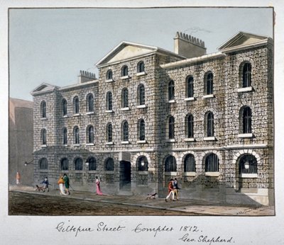 Giltspur Street Compter, Cidade de Londres, 1812. de George Shepherd