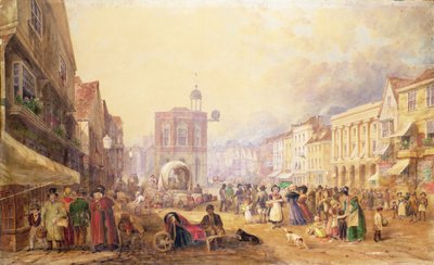 Maidstone High Street da colina de Gabriel, 1829 de George Shepherd