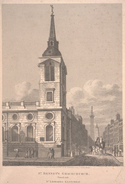 Igreja de São Bennet, gravada por William Wise de George Shepherd