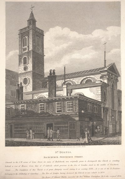 St. Dionis, Backchurch, Fenchurch Street, gravada por William Wise de George Shepherd