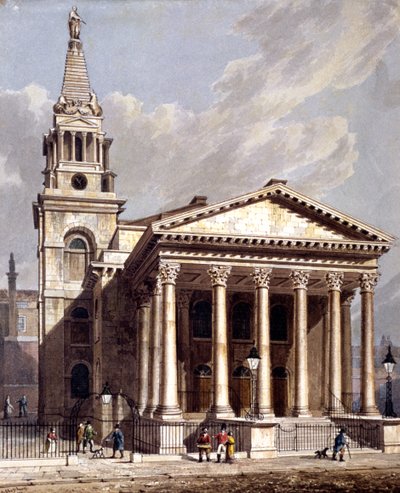 São Jorge, Bloomsbury, Holborn, Londres, 1811 de George Shepherd
