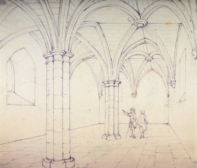 Cripta de São Miguel, Aldgate, Londres, c1820 de George Shepherd