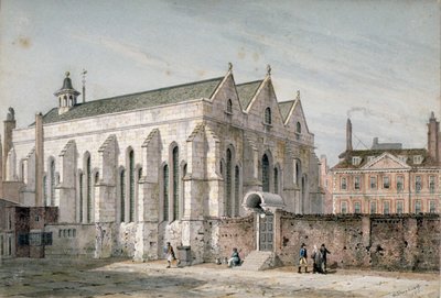 Vista da Igreja do Templo, Cidade de Londres, 1811. de George Shepherd