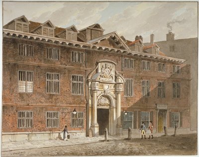 Frente oeste de Blackwell Hall, King Street, Cidade de Londres, 1811. de George Shepherd
