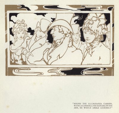 Ilustração para The Happy Hypocrite de Max Beerbohm (cor litho) de George Sheringham