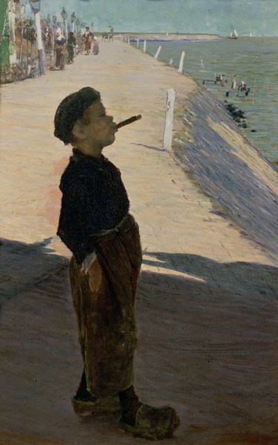Curtindo a vida, Volendam, Zuider Zee de George Sherwood Hunter