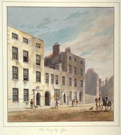 The Old Navy Pay Office, Old Broad Street, Cidade de Londres, 1811. de George Sidney Shepherd
