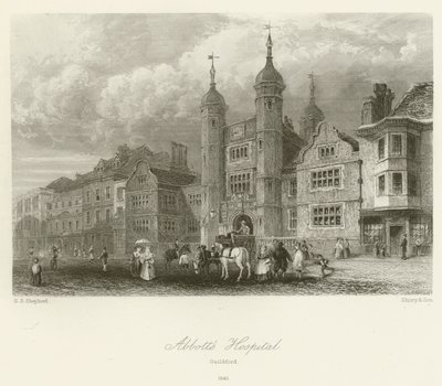 Hospital Abbotts, Guildford, 1840 de George Sidney after Shepherd