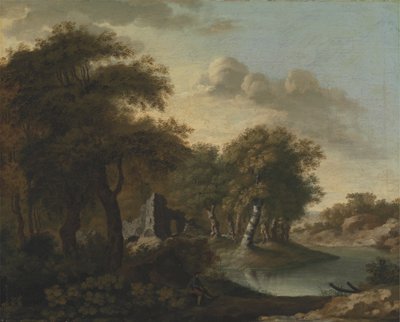 Uma Vista Perto de Arundel, Sussex, com Ruínas por Água de George Smith