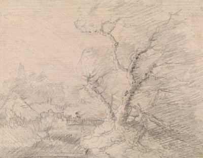Paisagem com Passarela e Grande Árvore de George Smith