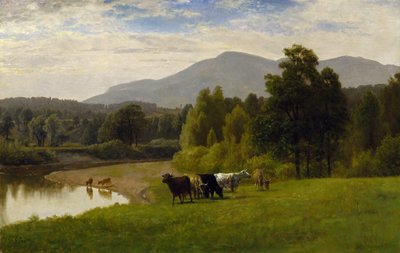 Pasture Lands, 1867 (óleo sobre papel no baord) de George Snr. Inness