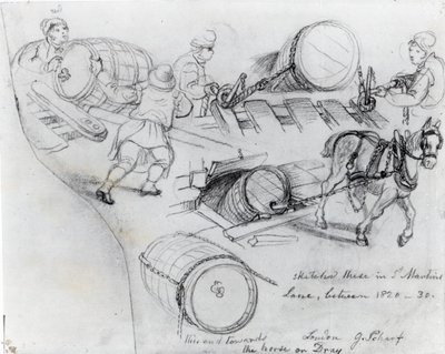Draymen e cavalo, c.1820-30 de George Snr Scharf
