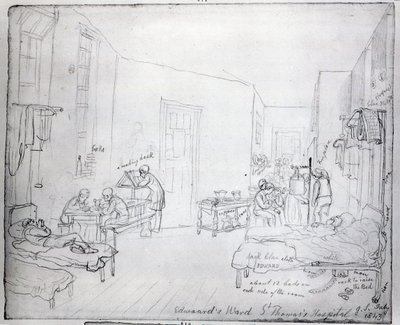 Ala de Edward, Hospital St. Thomas, Londres, 1843 de George Snr Scharf