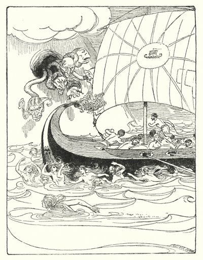 Jason e os Argonautas: "E eles pegaram o navio e a guiaram, e a passaram de mão em mão" (litho) de George Soper