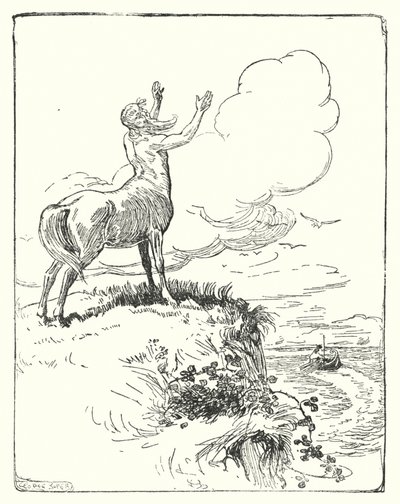 Jason e os Argonautas: "Depois subiu a um penhasco e rezou por eles" (litho) de George Soper