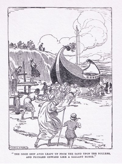O bom navio Argo saltou da areia sobre os rolos e mergulhou para a frente como um cavalo galante, de The Heroes publicado por George Allen e Unwin 1929 de George Soper
