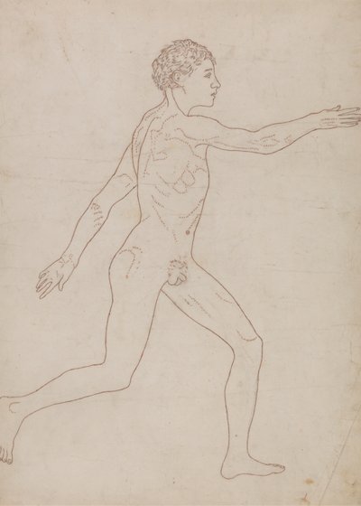 Figura Humana, Vista Lateral (Esboço de Estudo no Verso da Tabela VIII) de George Stubbs